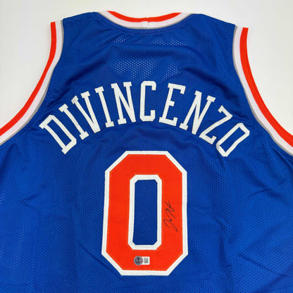Autographed/Signed Donte Divincenzo New York Blue Basketball Jersey Beckett BAS COA
