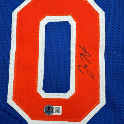 Autographed/Signed Donte Divincenzo New York Blue Basketball Jersey Beckett BAS COA