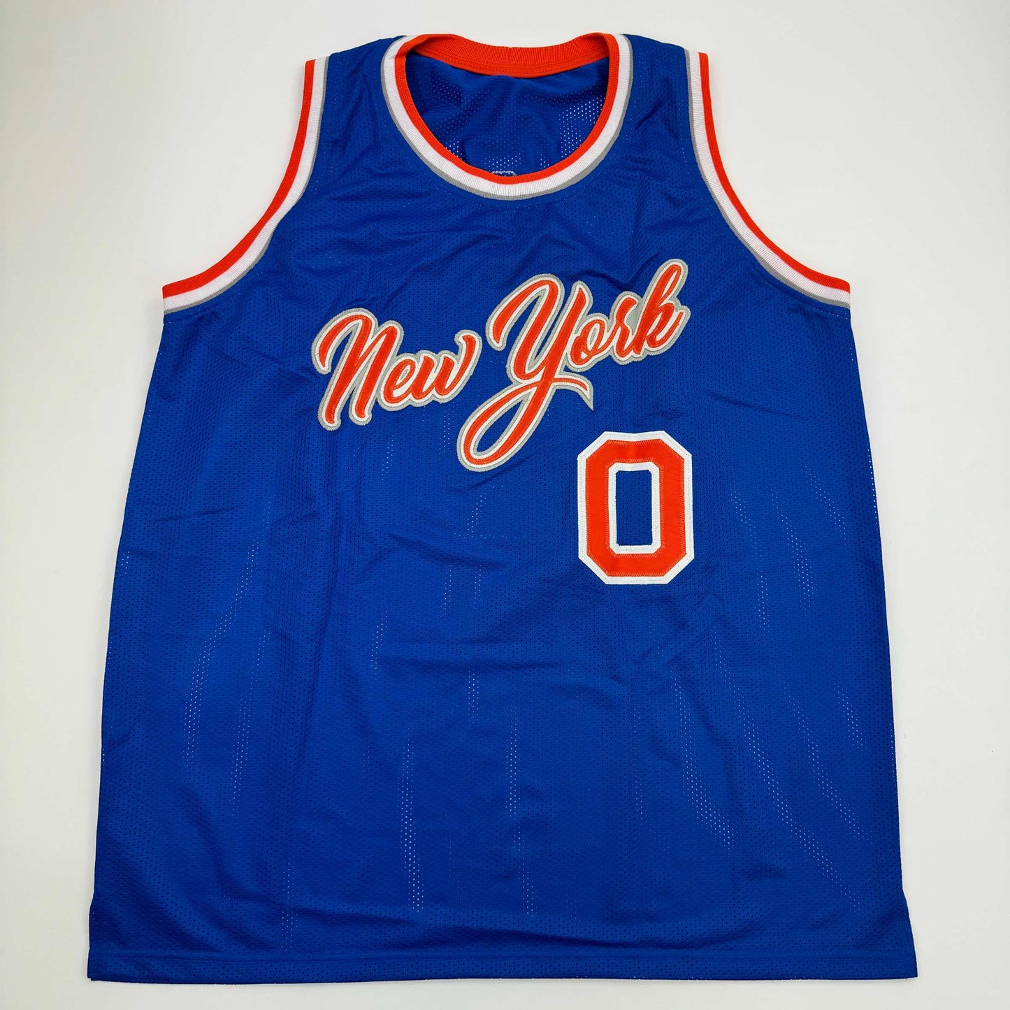 Autographed/Signed Donte Divincenzo New York Blue Basketball Jersey Beckett BAS COA