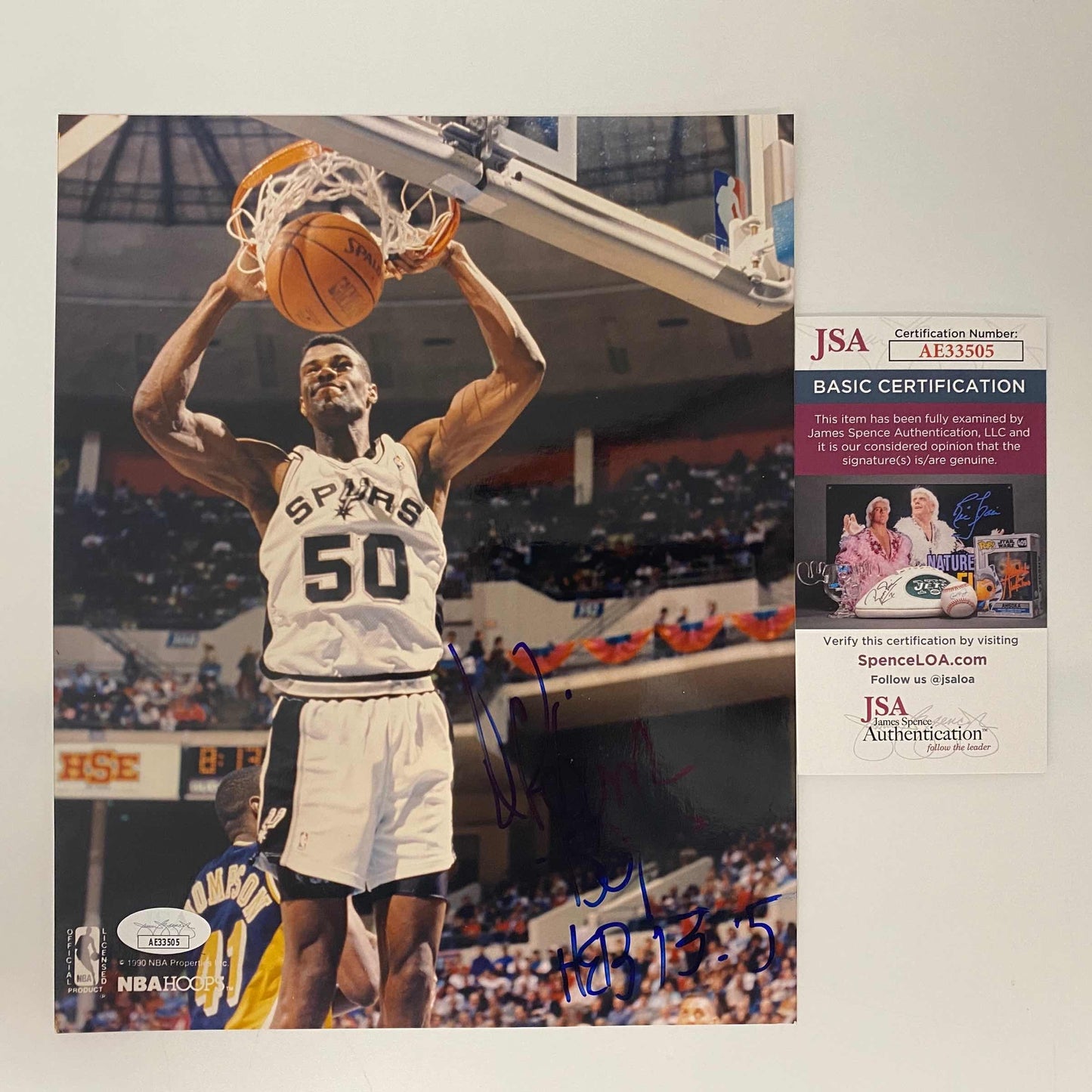 Autographed/Signed David Robinson San Antonio Spurs 8x10 Basketball Photo JSA COA