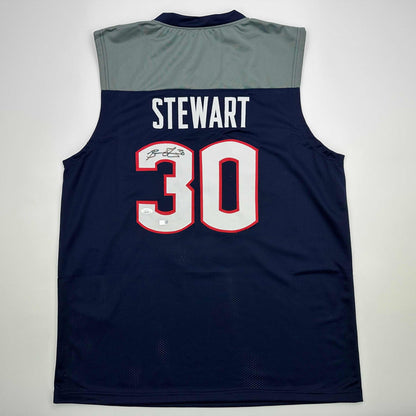 Autographed/Signed Breanna Stewart UConn Connecticut Blue College Basketball Jersey JSA COA