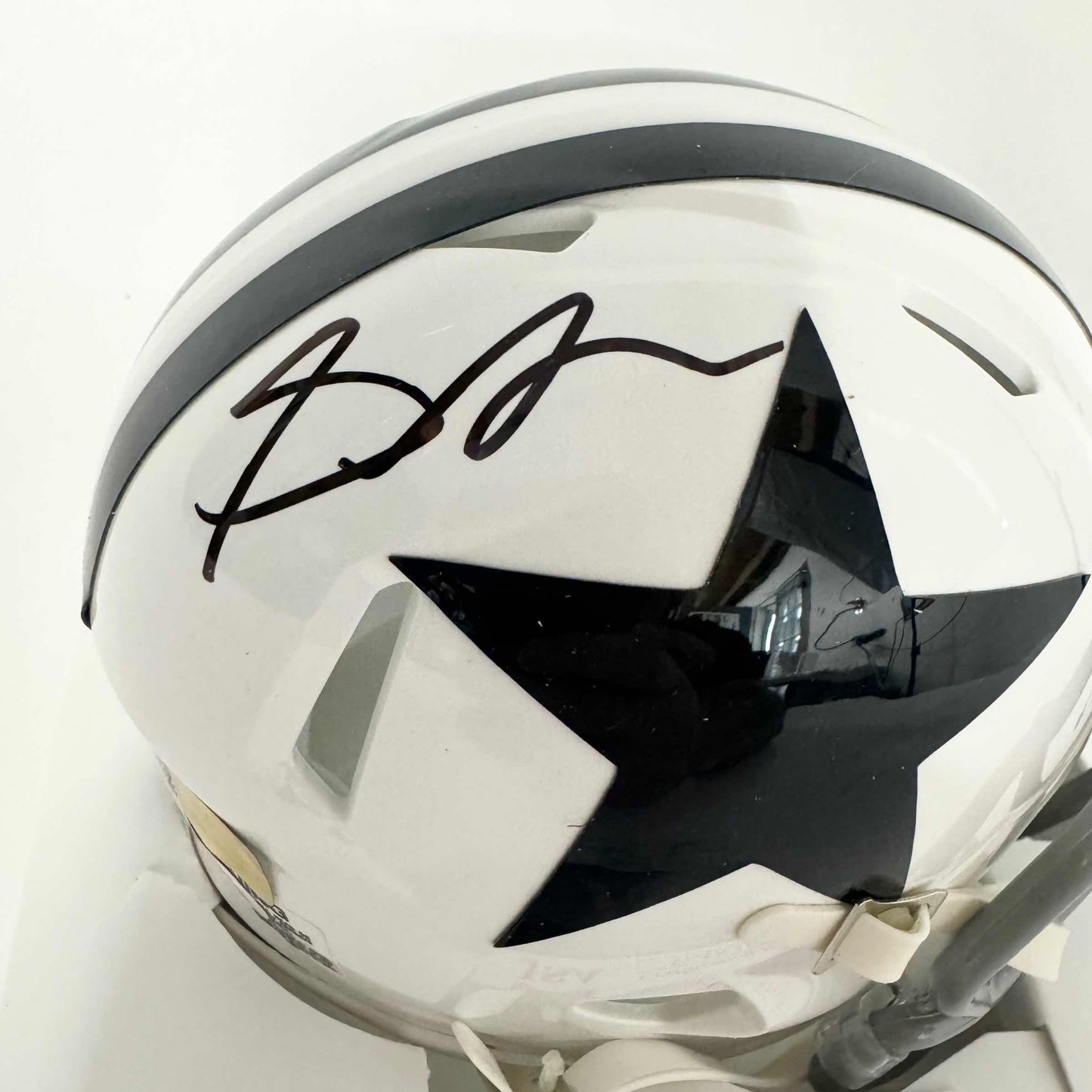 Autographed/Signed Stephon Gilmore Dallas Cowboys White Retro Mini Football Helmet JSA COA