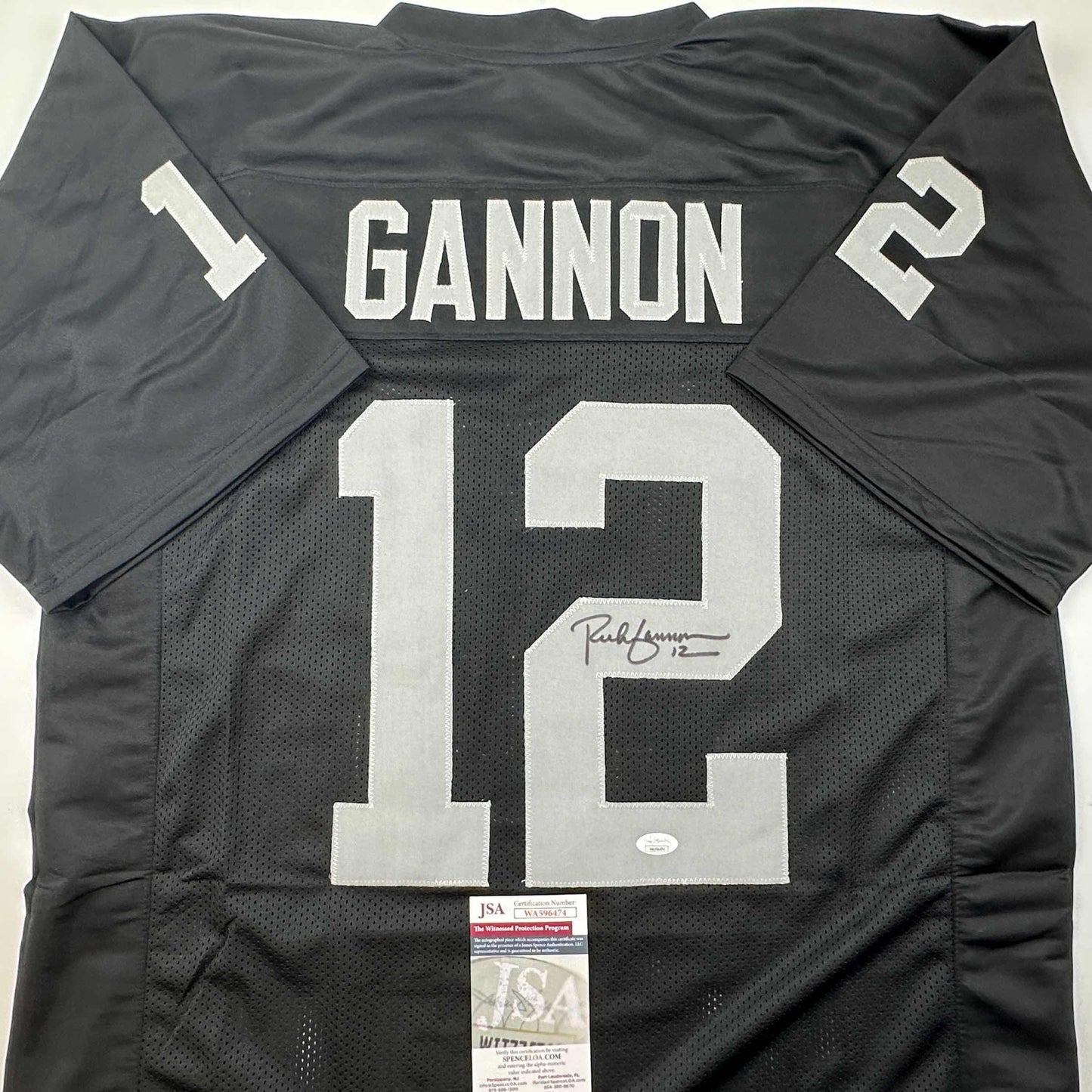 Autographed/Signed Rich Gannon Oakland Las Vegas Black Football Jersey JSA COA