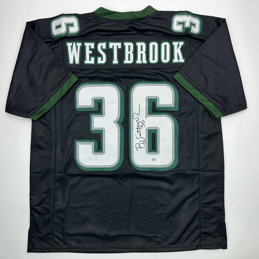 Autographed/Signed Brian Westbrook Philadelphia Black Football Jersey PSA/DNA COA