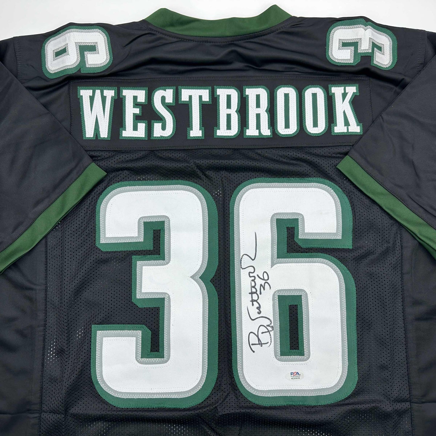 Autographed/Signed Brian Westbrook Philadelphia Black Football Jersey PSA/DNA COA