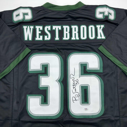 Autographed/Signed Brian Westbrook Philadelphia Black Football Jersey PSA/DNA COA