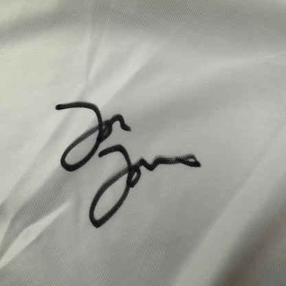 Autographed/Signed Jon Bones Jones Black UFC MMA White Trunks Ultimate Fighting Beckett BAS COA