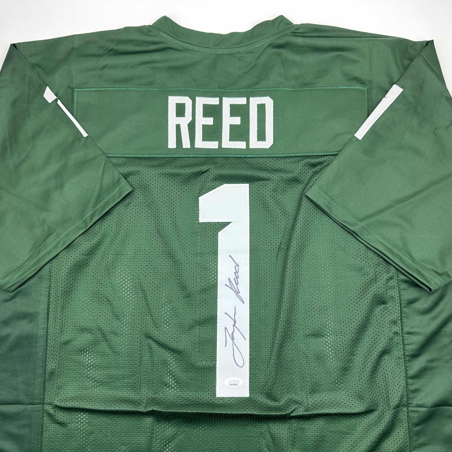 Autographed/Signed Jayden Reed Michigan State Green College Football Jersey JSA COA
