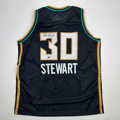 Autographed/Signed Breanna Stewart New York Black Basketball Jersey JSA COA