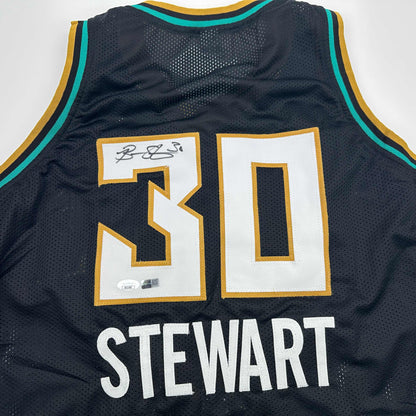 Autographed/Signed Breanna Stewart New York Black Basketball Jersey JSA COA