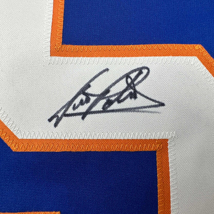 Autographed/Signed Denis Potvin New York Blue Hockey Jersey JSA COA