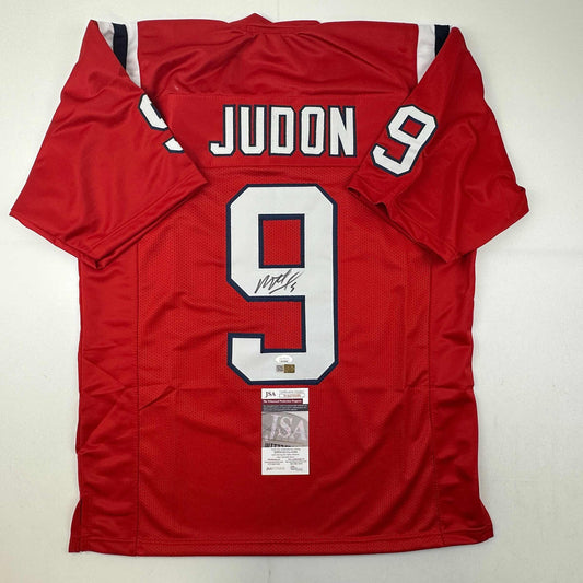 Autographed/Signed Matthew Judon New England Red Football Jersey JSA COA