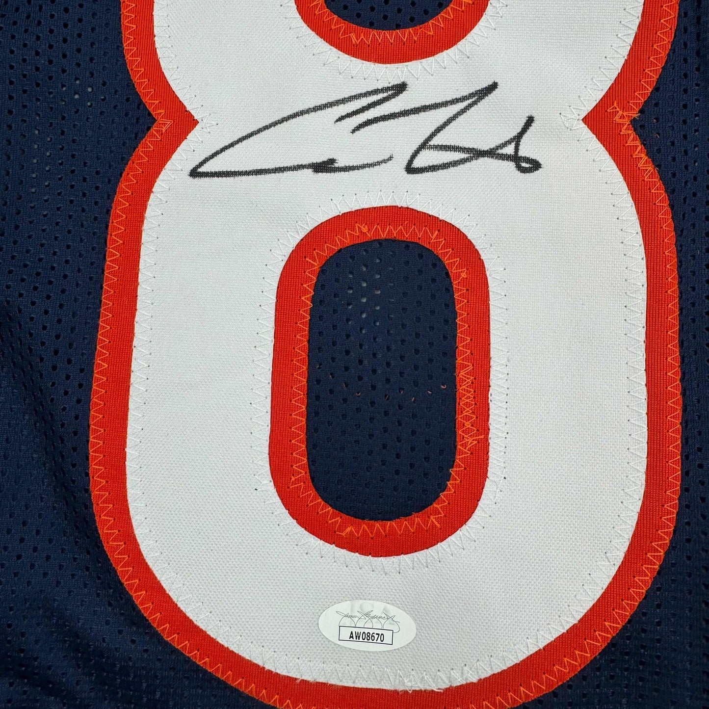 Autographed/Signed Cole Kmet Chicago Blue Football Jersey JSA COA