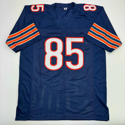 Autographed/Signed Cole Kmet Chicago Blue Football Jersey JSA COA