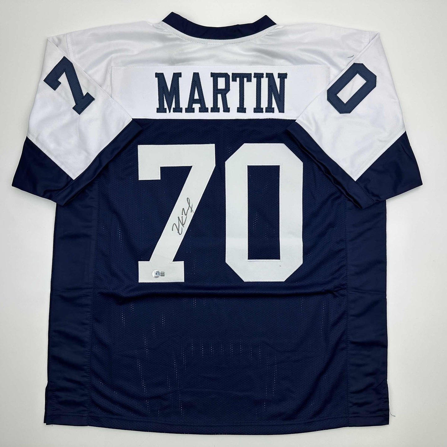 Autographed/Signed Zack Martin Dallas Thanksgiving Day Football Jersey Beckett BAS COA