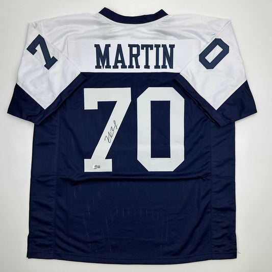 Autographed/Signed Zack Martin Dallas Thanksgiving Day Football Jersey Beckett BAS COA