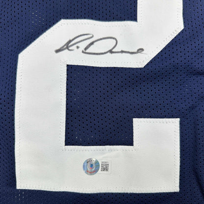 Autographed/Signed Rico Dowdle Dallas Thanksgiving Day Football Jersey Beckett BAS COA