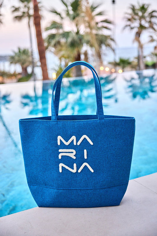 Blue Beach Bag with Zipper CA2501-4