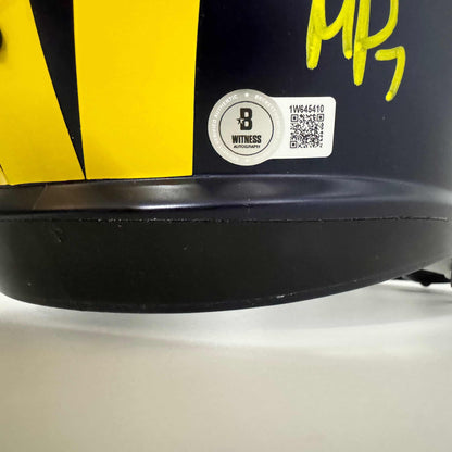 Autographed/Signed 2023 Michigan Wolverines Full-Size Speed Helmet Team-Signed by (17) with J.J. McCarthy, Blake Corum, Roman Wilson, Colston Loveland Beckett BAS COA