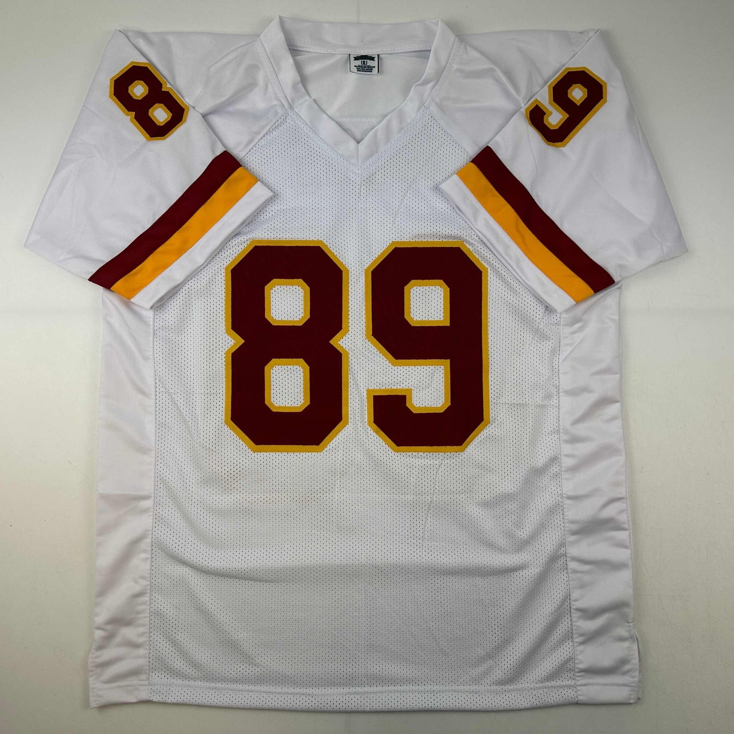 Autographed/Signed Santana Moss Washington White Football Jersey JSA COA