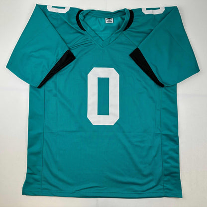 Autographed/Signed Calvin Ridley Jacksonville Teal Football Jersey Beckett BAS COA