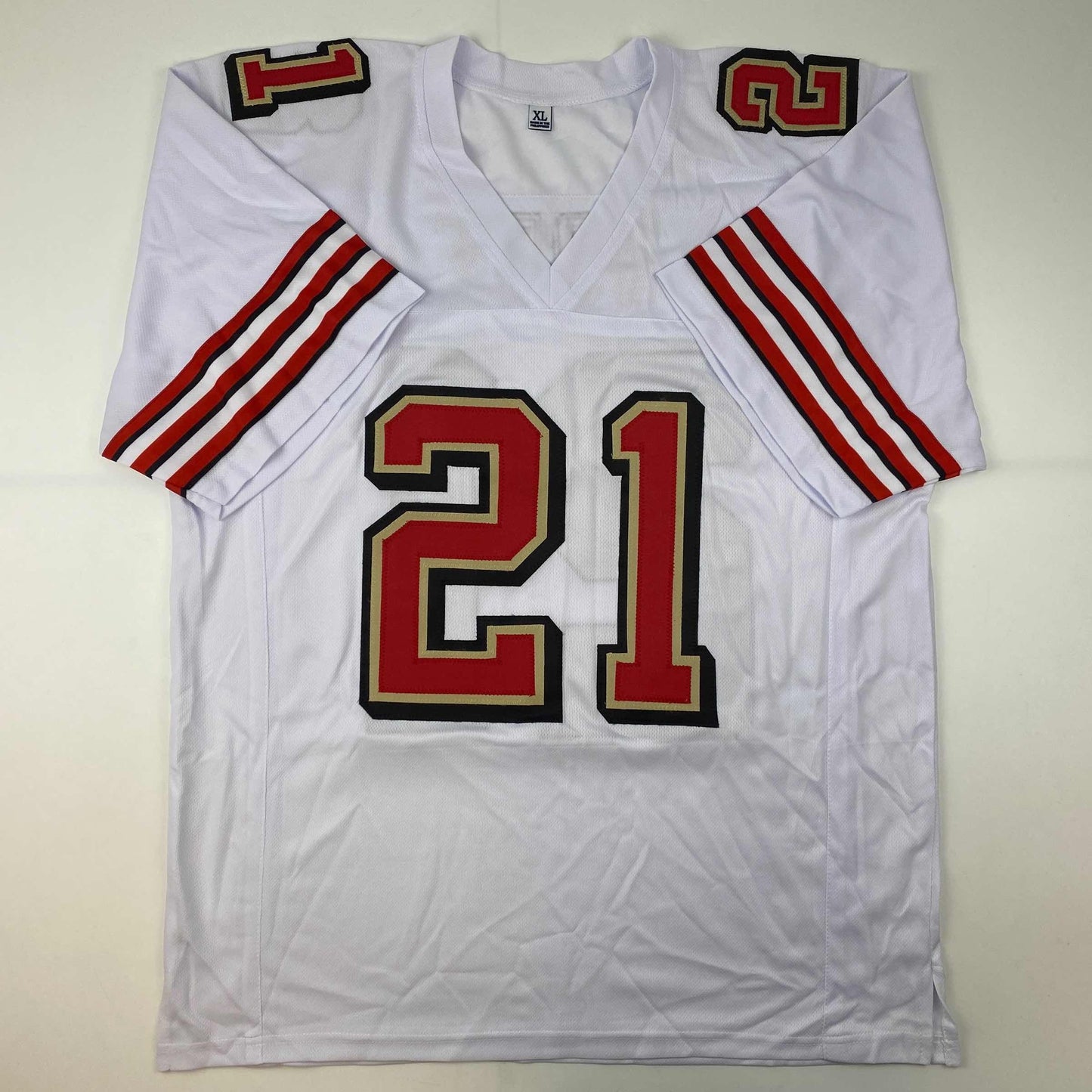 Autographed/Signed Frank Gore San Francisco White Retro Football Jersey JSA COA