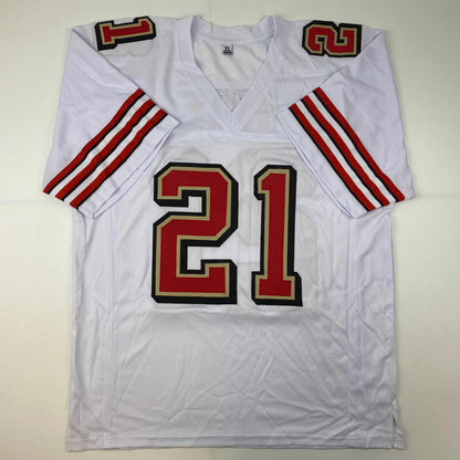 Autographed/Signed Frank Gore San Francisco White Retro Football Jersey JSA COA