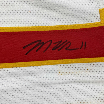 Autographed/Signed Marquez Valdes-Scantling Kansas City White Football Jersey Beckett BAS COA