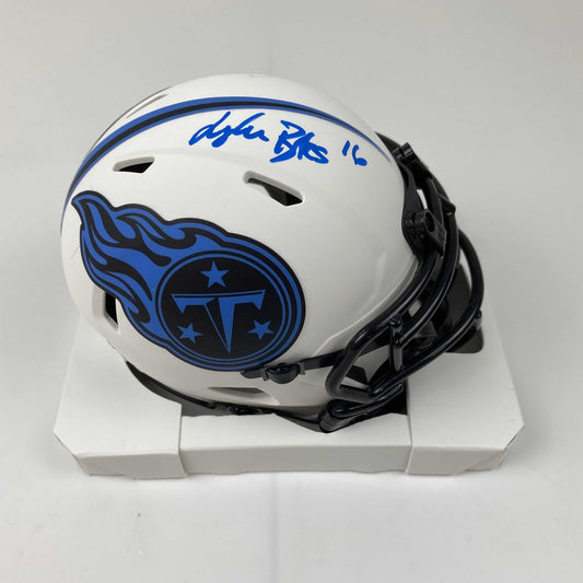 Autographed/Signed Treylon Burks Tennessee Titans Lunar Eclipse Mini Football Helmet Beckett BAS COA
