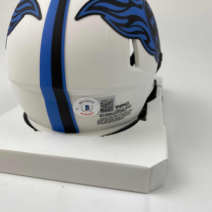 Autographed/Signed Treylon Burks Tennessee Titans Lunar Eclipse Mini Football Helmet Beckett BAS COA