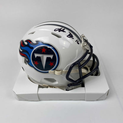 Autographed/Signed Treylon Burks Tennessee Titans Mini Football Helmet Beckett BAS COA