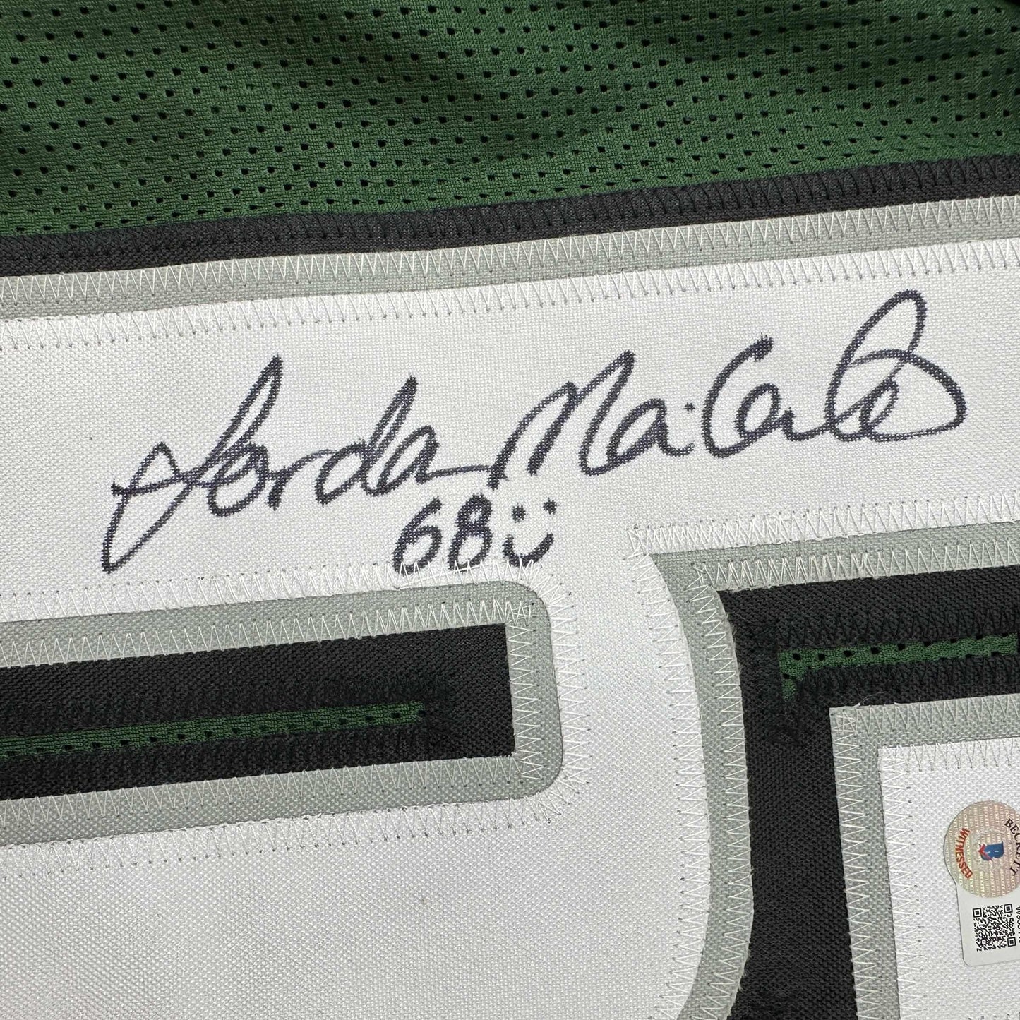 Autographed/Signed Jordan Mailata Philadelphia Green Football Jersey Beckett BAS COA