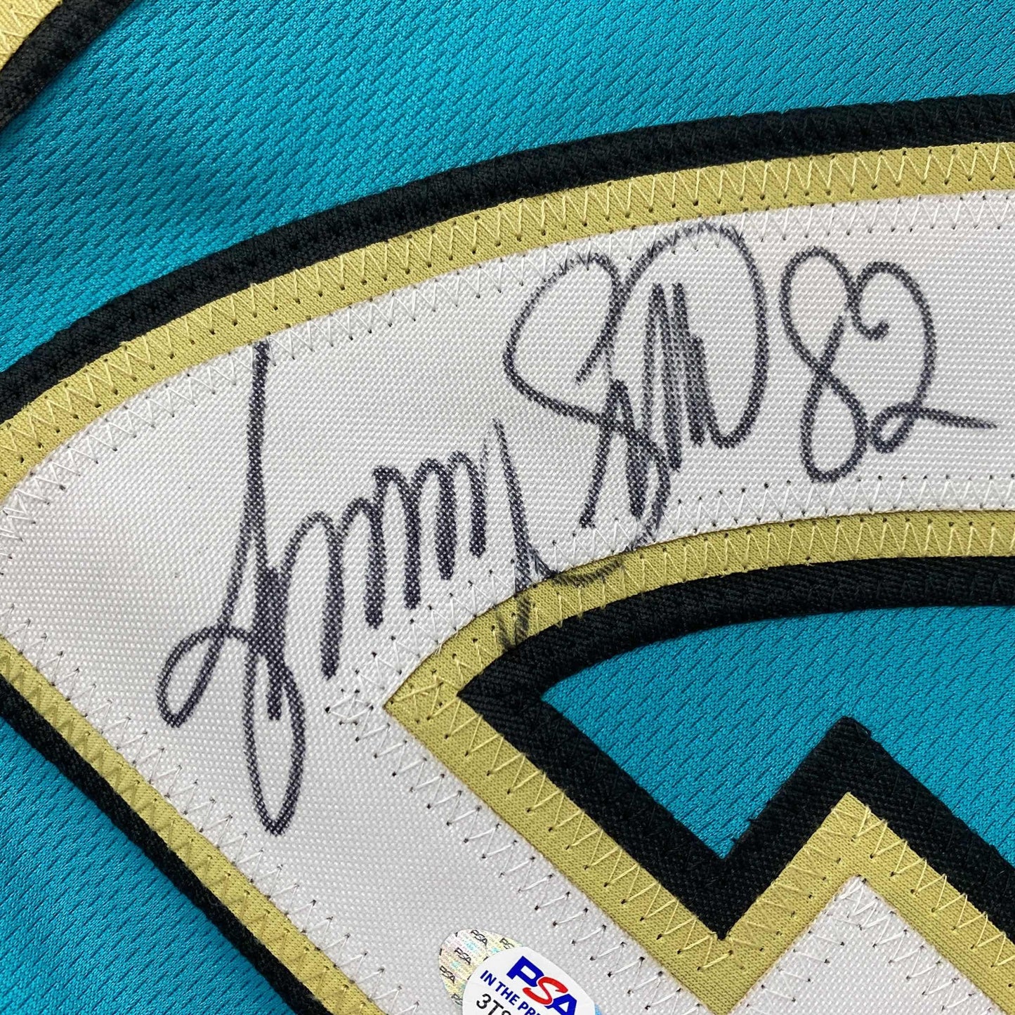 Autographed/Signed Jimmy Smith Jacksonville Teal Football Jersey PSA/DNA COA