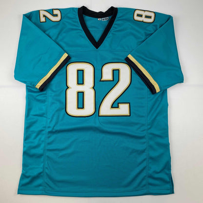 Autographed/Signed Jimmy Smith Jacksonville Teal Football Jersey PSA/DNA COA