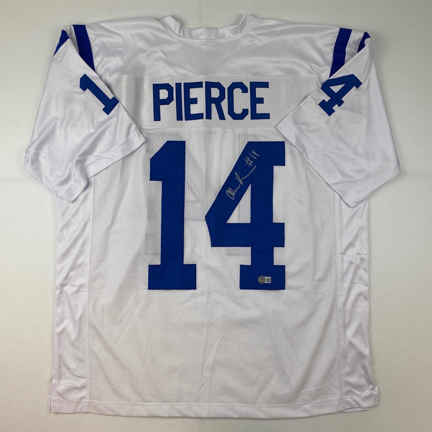 Autographed/Signed Alec Pierce Indianapolis White Football Jersey Beckett BAS COA