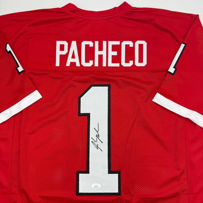 Autographed/Signed Isiah Pacheco Rutgers Red College Football Jersey JSA COA