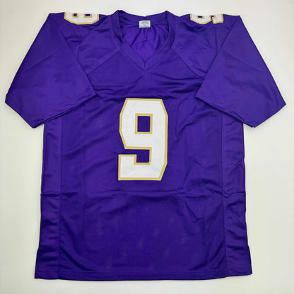 Autographed/Signed Michael Penix Jr. Washington Huskies Purple College Football Jersey Beckett BAS COA