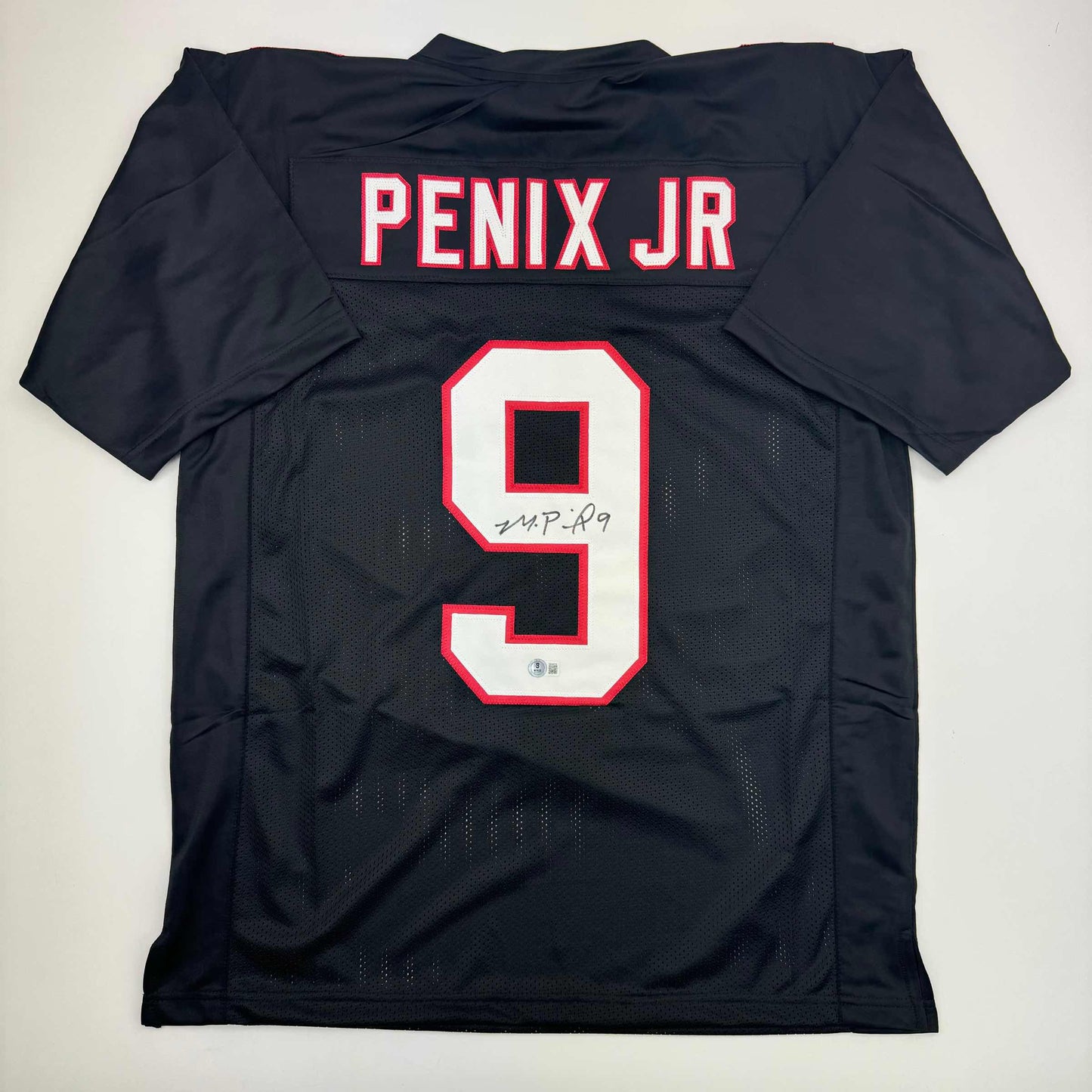 Autographed/Signed Michael Penix Jr. Atlanta Black Football Jersey Beckett BAS COA