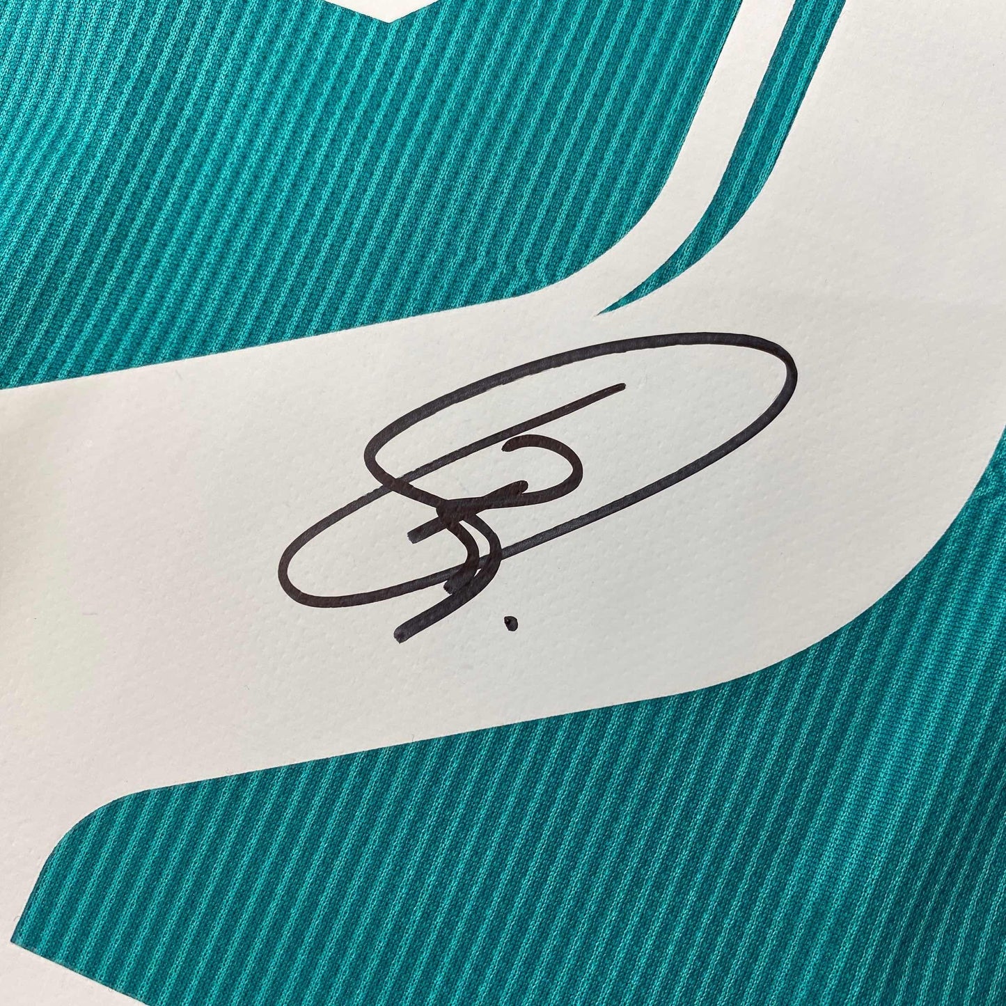 Autographed/Signed Vini Vinicius Jr. Real Madrid Teal Soccer Jersey Beckett BAS COA