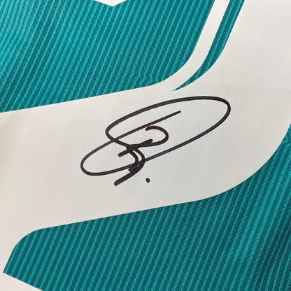 Autographed/Signed Vini Vinicius Jr. Real Madrid Teal Soccer Jersey Beckett BAS COA