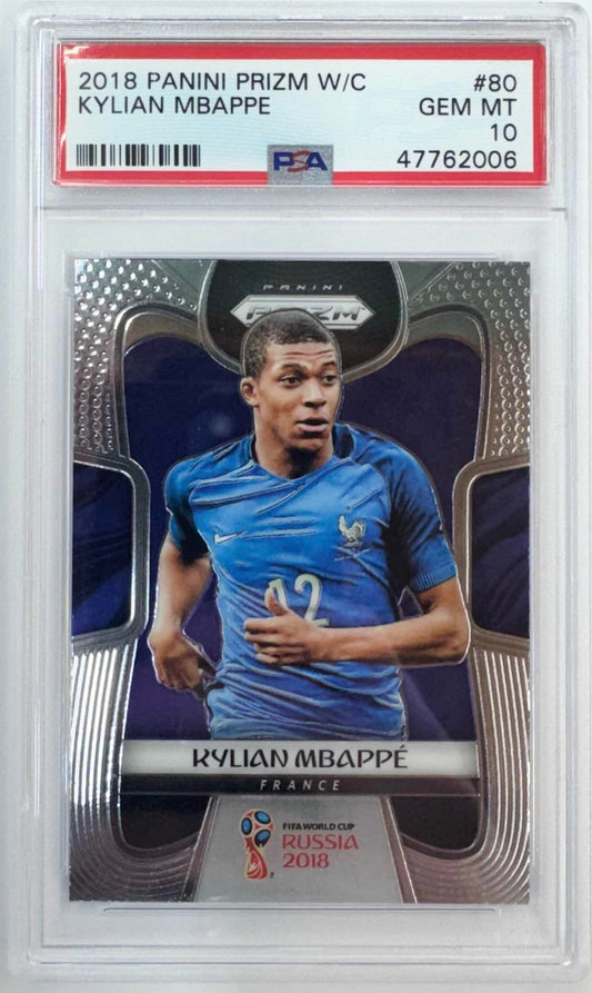 Graded 2018 Panini Prizm World Cup Kylian Mbappe #80 Soccer Card PSA 10 Gem Mint
