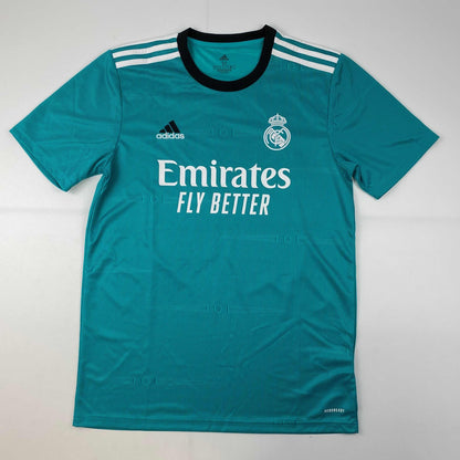 Autographed/Signed Vini Vinicius Jr. Real Madrid Teal Soccer Jersey Beckett BAS COA