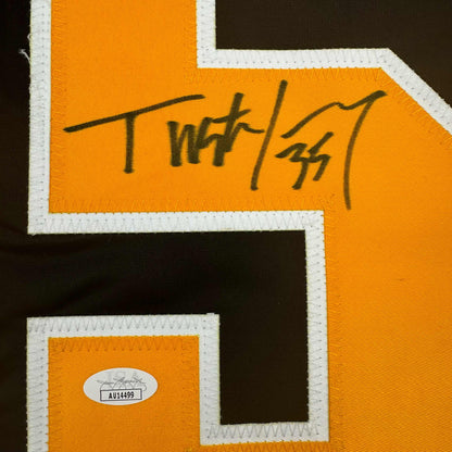 Autographed/Signed Tristan Jarry Pittsburgh Black Hockey Jersey JSA COA