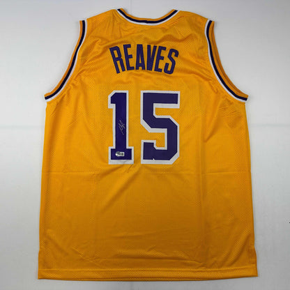 Autographed/Signed Austin Reaves Los Angeles LA Yellow Basketball Jersey Beckett BAS COA
