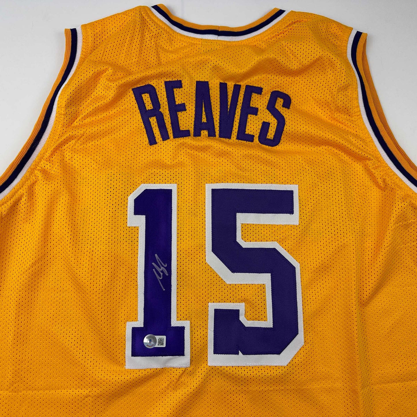 Autographed/Signed Austin Reaves Los Angeles LA Yellow Basketball Jersey Beckett BAS COA