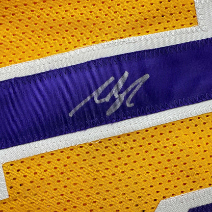 Autographed/Signed Austin Reaves Los Angeles LA Yellow Basketball Jersey Beckett BAS COA