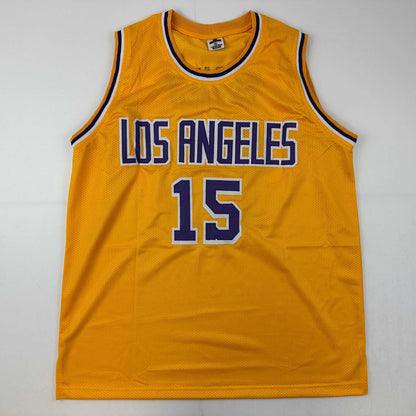 Autographed/Signed Austin Reaves Los Angeles LA Yellow Basketball Jersey Beckett BAS COA