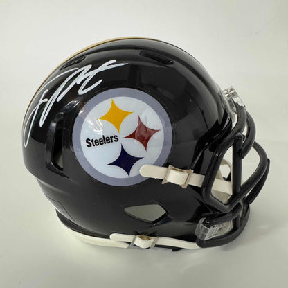 Autographed/Signed Joey Porter Jr. Pittsburgh Steelers Mini Football Helmet JSA COA