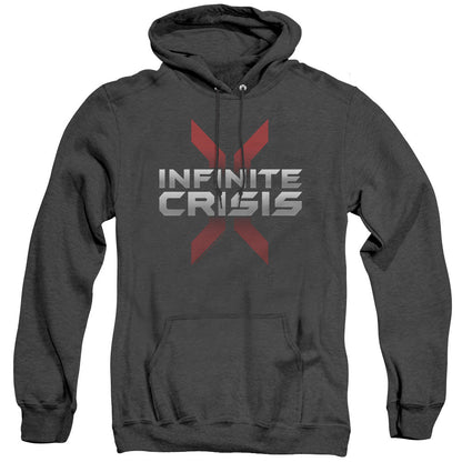 Infinite Crisis Logo Mens Heather Hoodie Black Officially Licensed