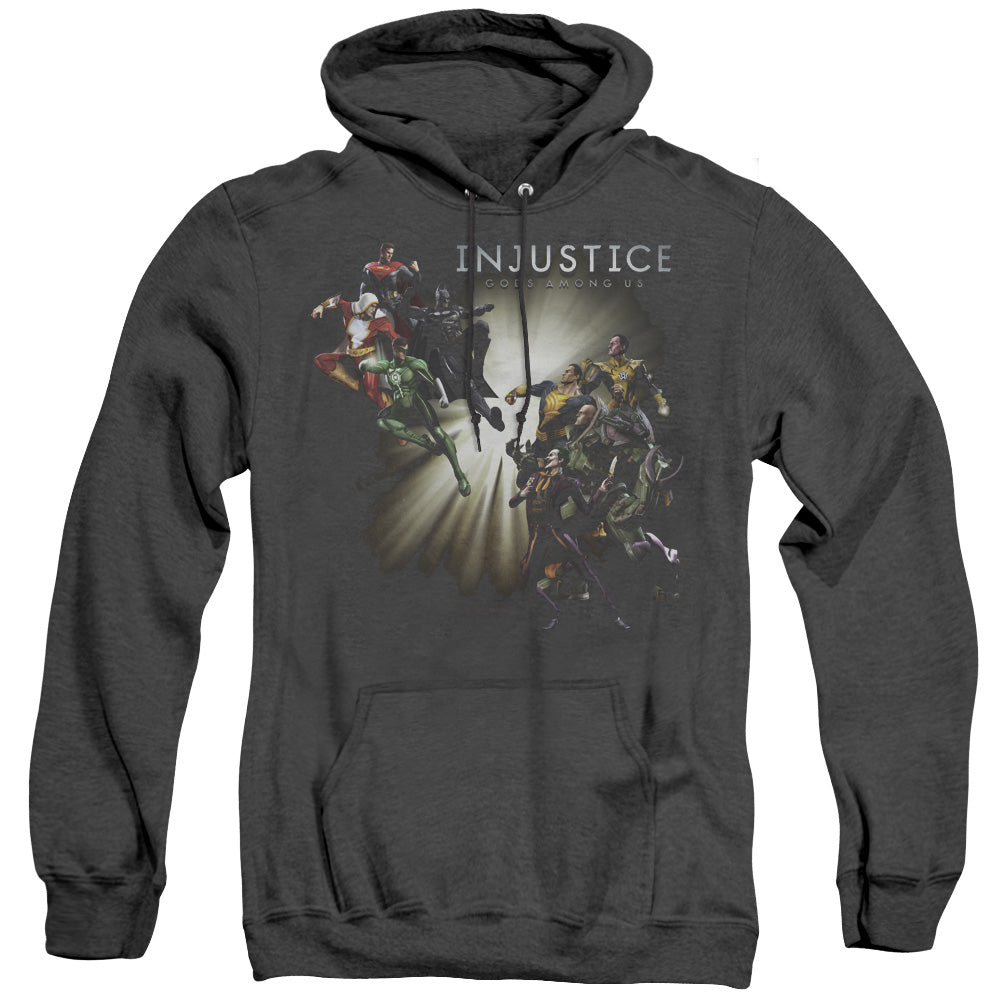 Injustice Gods Among Us Good Vs Evils Mens Heather Hoodie Black Officially Licensed